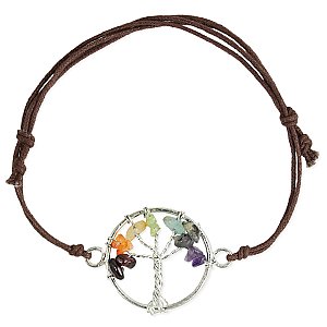 Tree of Life Stone Chip Pull Bracelet