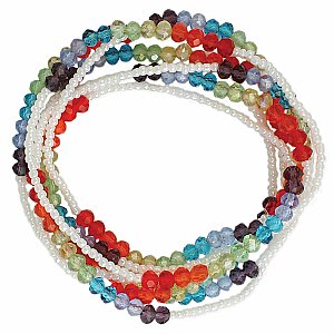 Rainbow Bead Stretch Wrap Bracelet or Necklace