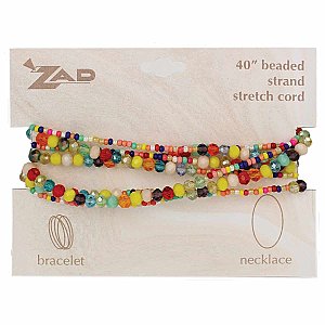 Multicolor Bead Stretch Wrap Bracelet or Necklace