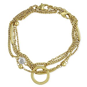 Chain Gang Gold & Crystal Bracelet Set