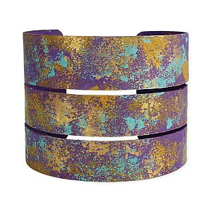 Purple & Teal Splatter Paint Cuff Bracelet