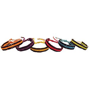 Black & Color Stripe Pull Bracelet