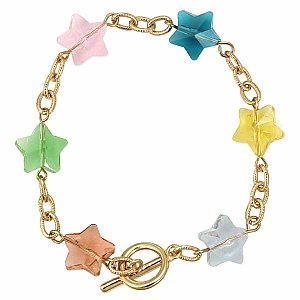 Lucky Stars & Gold Toggle Bracelet
