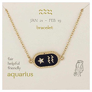 Aquarius Medallion Gold Bracelet