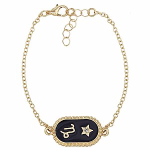 Capricorn Medallion Gold Bracelet