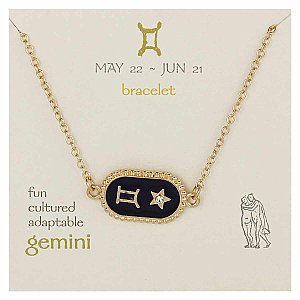 Gemini Medallion Gold Bracelet