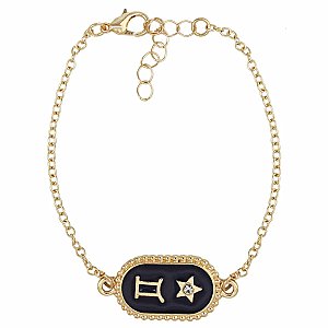Gemini Medallion Gold Bracelet