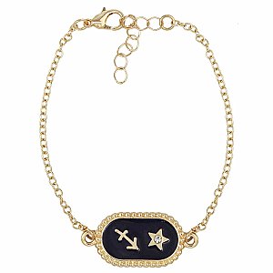 Sagittarius Medallion Gold Bracelet