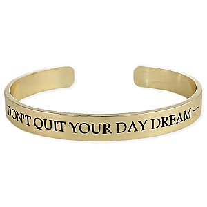 Gold 'Don't Quit…' Inspirational Cuff Bracelet