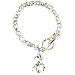Rhinestone Capricorn Zodiac Toggle Bracelet