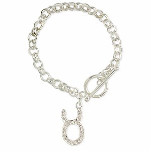 Rhinestone Taurus Zodiac Toggle Bracelet