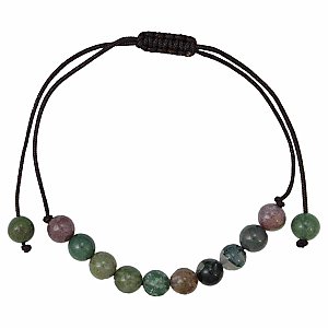 Deep Forest Green Agate Stone Pull Bracelet