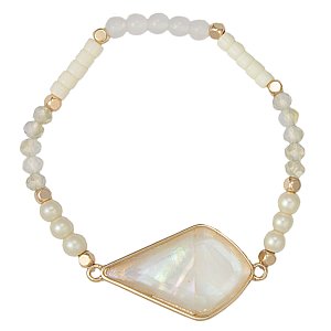 Ocean Floor White Bead Shell Bracelet