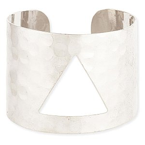 Triangle Cutout Silver Cuff Bracelet