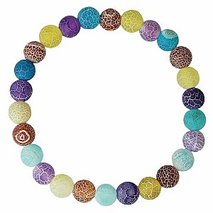 Multicolor Weathered Stone Bead Bracelet