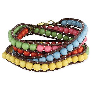 Bead Colorblock Wrap Bracelet
