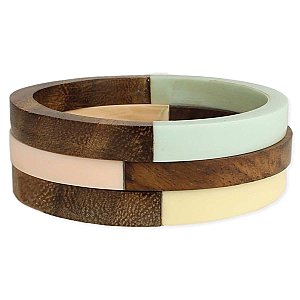 Forest Glade Wood & Resin Bracelet Set