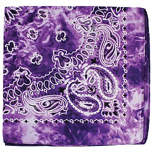 Purple Tie Dye Paisley Print Bandana