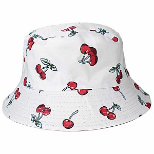 Sweet Style White Cherries Bucket Hat