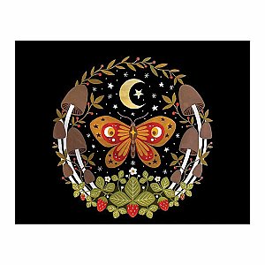 Retro Reflections Moon Butterfly Tapestry