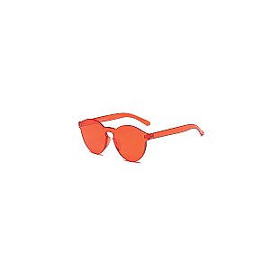 Cherry Red Monochromatic Rimless Sunglasses