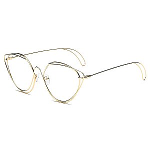 Modern Gold Wire Frame Blue Light Blocker Glasses