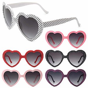 Polka Dot Heart Frame Sunglasses