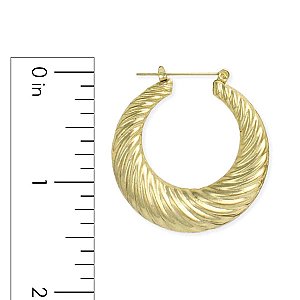 Classic Textured Gold Hoop Earring