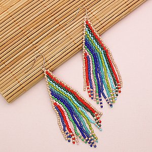 Retro Stripes Seed Bead Earrings