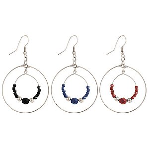 Silver Wire & Bead Round Earring