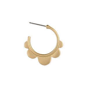 Matte Gold Flower Hoop Post Earring