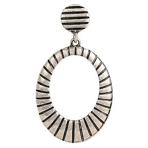 Sedona Style Silver Striped Post Earring