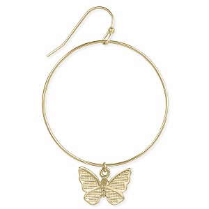 Dancing Butterfly Gold Charm Earrings
