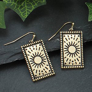 Divine Sun Gold Etched Earrings
