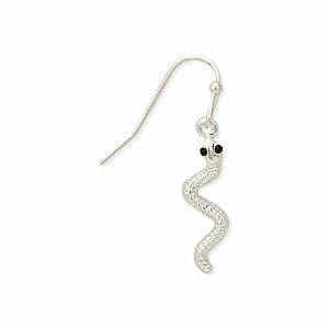 Small Serpent Silver Snake Earring