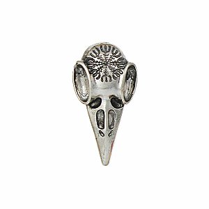 Mystical Silver Bird Skull Post Earrings