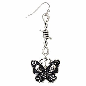 Nature's Edge Silver Butterfly Barbed Wire Earrings