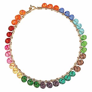 Rainbow Sparkle Bead Hoop Earrings