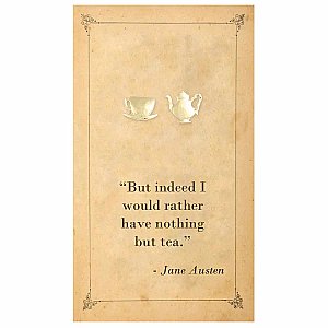 Literary Quotes Tea Post Earrings