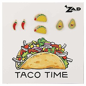 Taco Time Enamel Post Earring Set