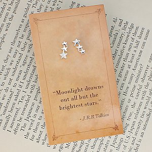 Literary Quotes Stars Post Earrings