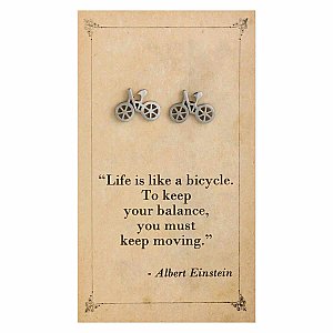 Literary Quotes Bicycle Post Earrings