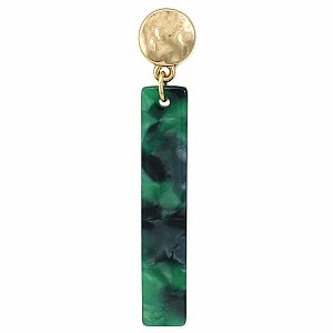 Marbled Green Bar Acrylic Post Earrings