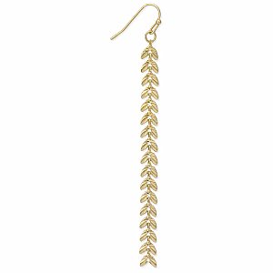 Linear Leaves Gold Vine Earrings