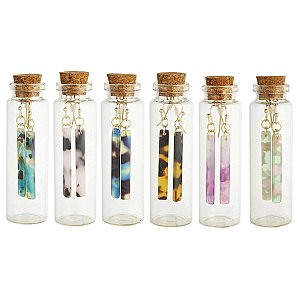 Resin Bar Earrings in Glass Bottles