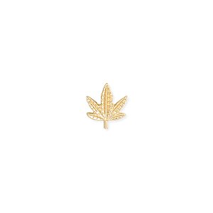 High Times Gold Cannabis Leaf Post Earrings