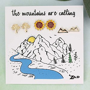 Mountain Mornings Nature Post Earrings Set