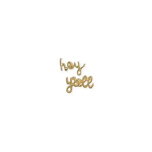Gold Hey Y'all Post Earring