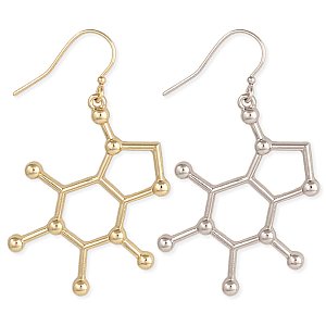 Chemical Reaction Caffeine Molecule Earrings