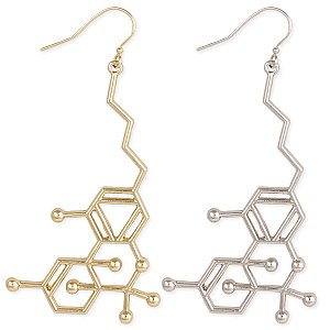 Chemical Reaction THC Molecule Earrings